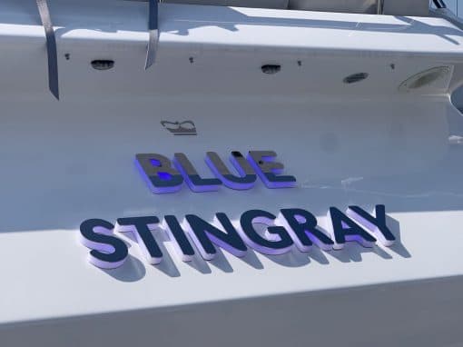 STAINLESS STEEL BLUE LED ILLUMINATED HIGH GLOSS LETTERS
